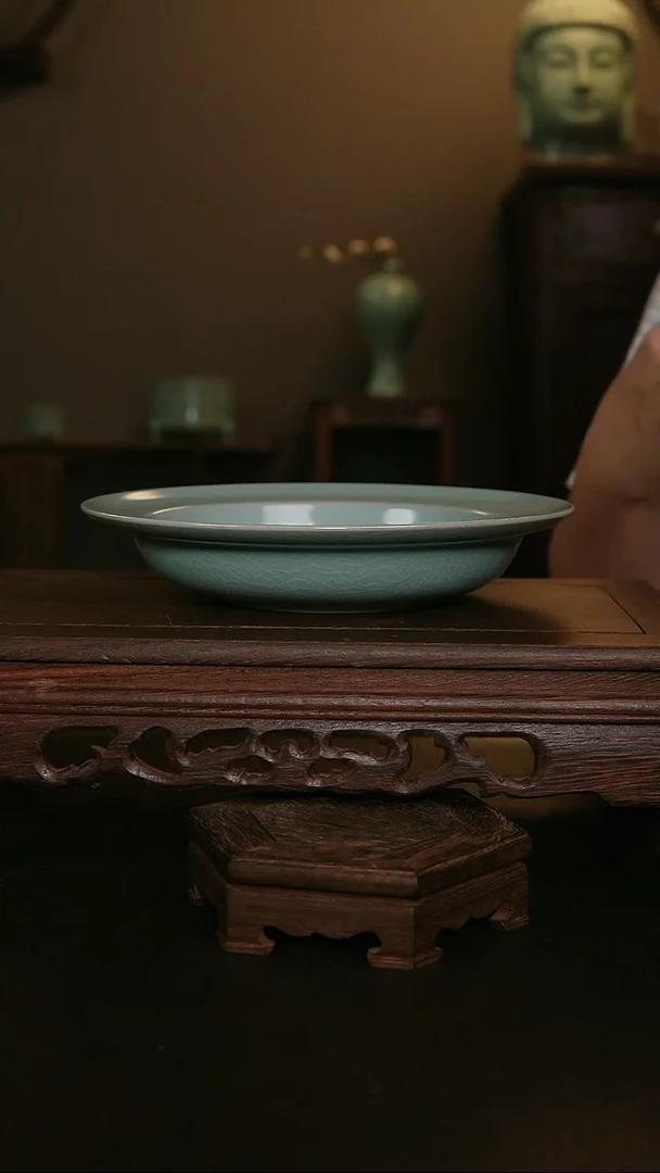 摆件仿古手工折沿盘