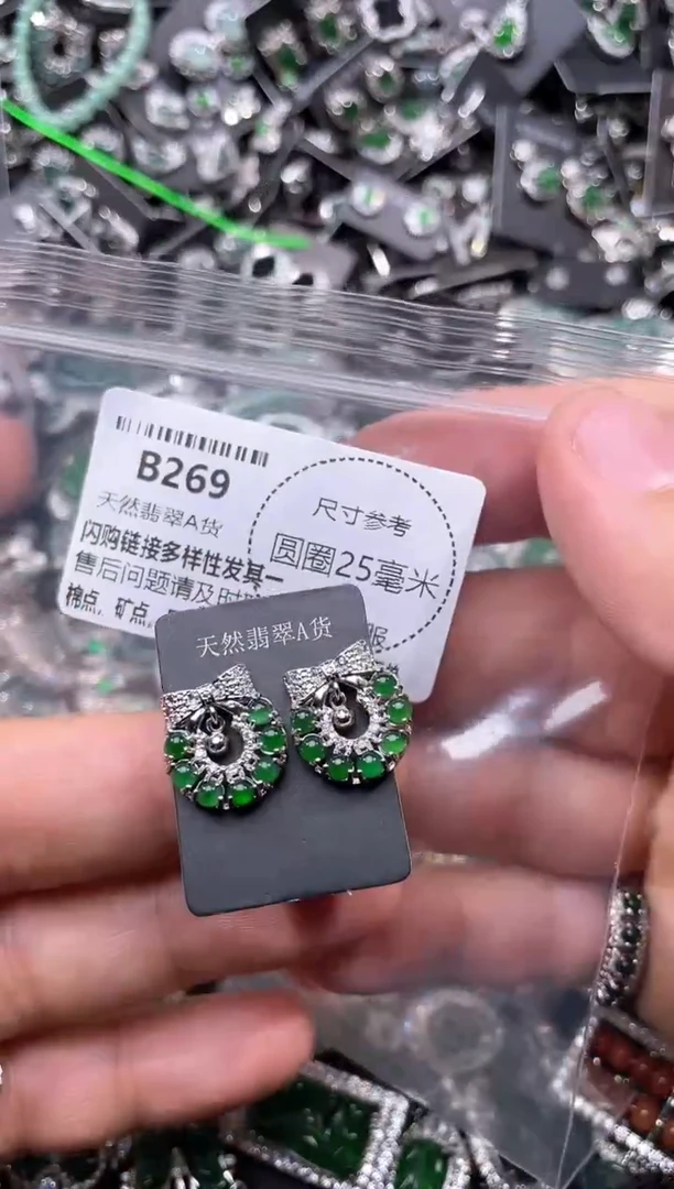 翡翠未镶嵌颈饰B269耳钉