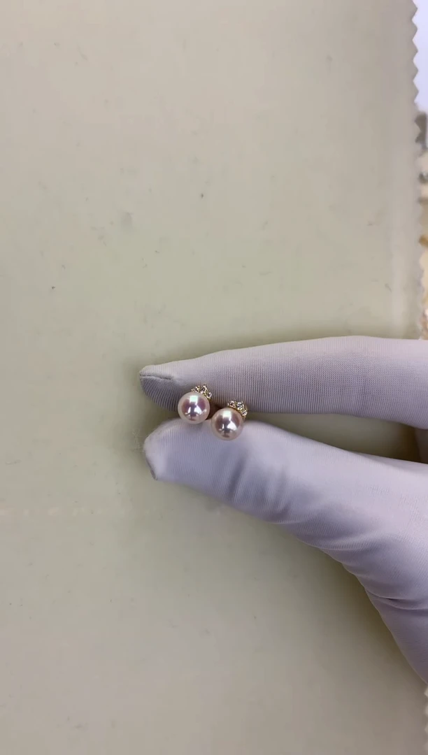 银S925镶嵌DA海水珍珠 GD097 耳钉