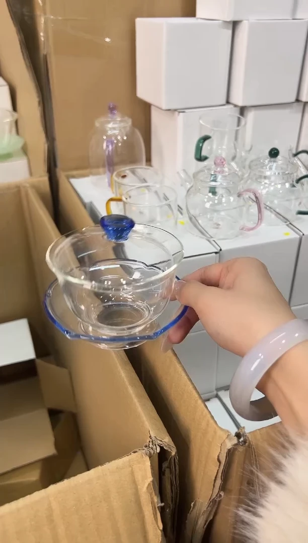 蓝边盖碗简易包装