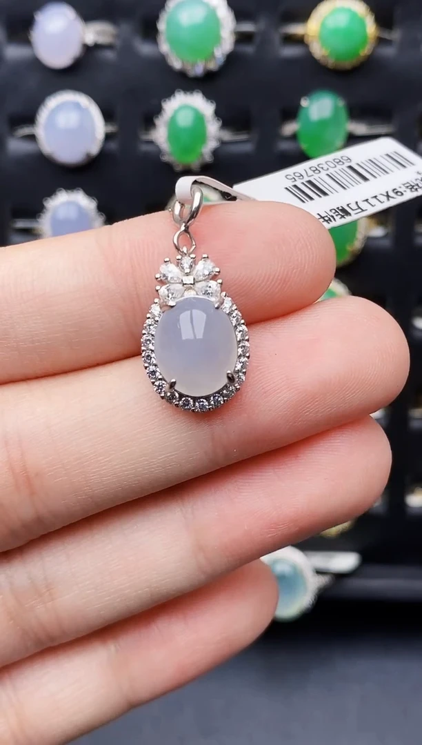 银S925镶嵌戒指翡翠8113