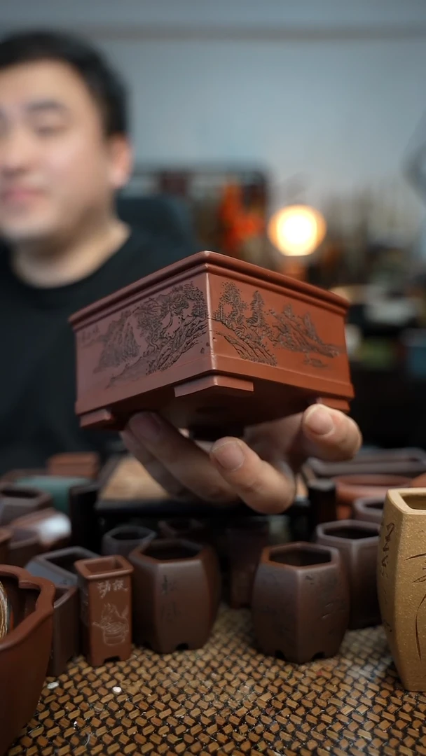 紫砂花盆枫**石長木軒精品紫砂