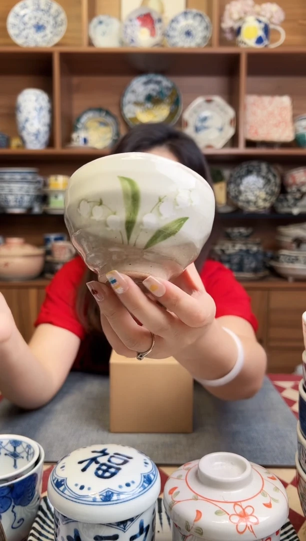 瓷片蓝铃花 茶碗