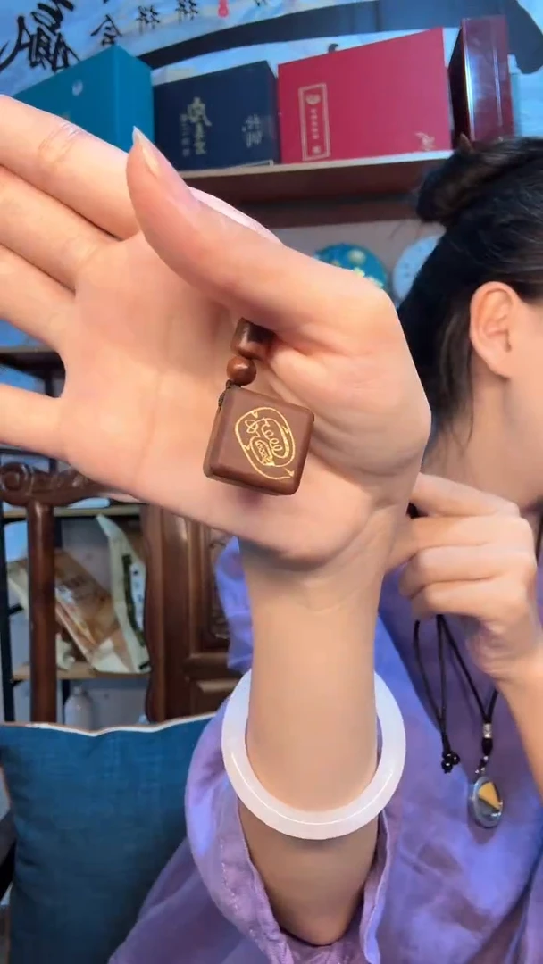 木质非金属桃木手机链