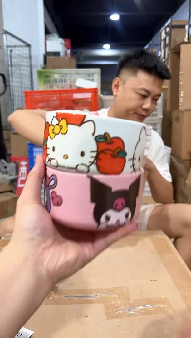 瓷片库洛米碗加kt猫碗