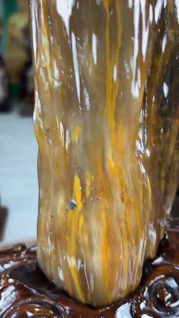 缅甸天然树化玉摆件