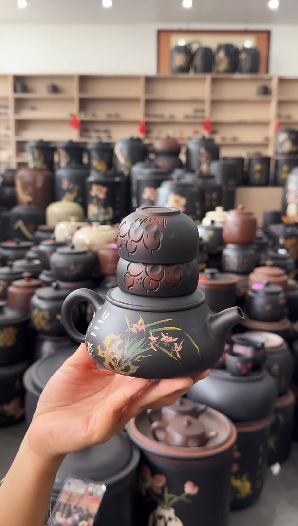 罐完品壶彩填明炉   一壶两杯