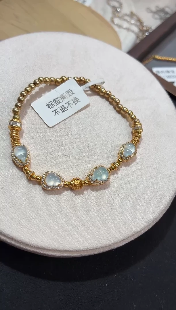 银S925镶嵌手串翡翠手链