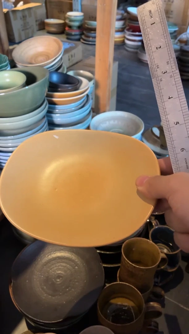 餐具海*381 黄色元宝碟1个