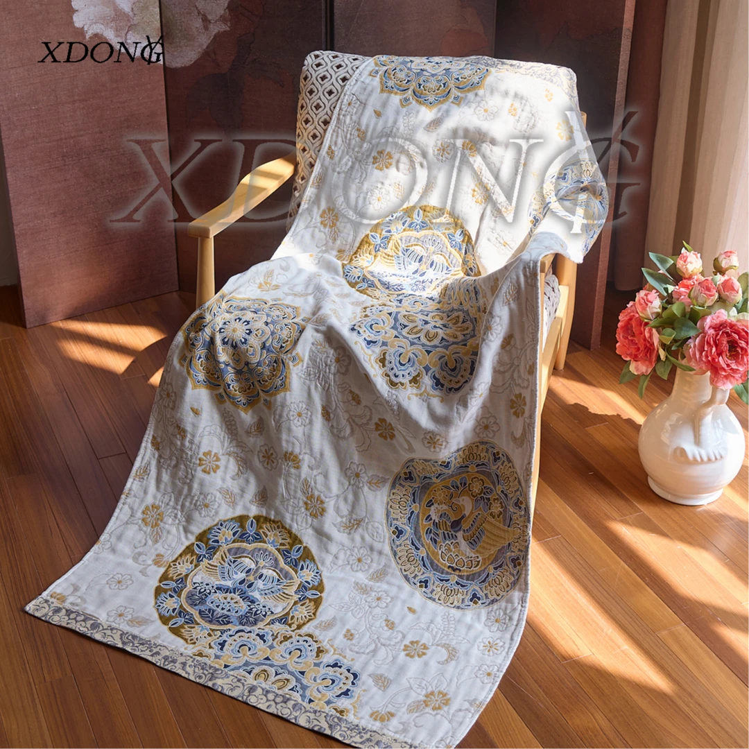 XDONGY（冬云家纺）高定75*150锦绣  宝相花 浴巾一条装