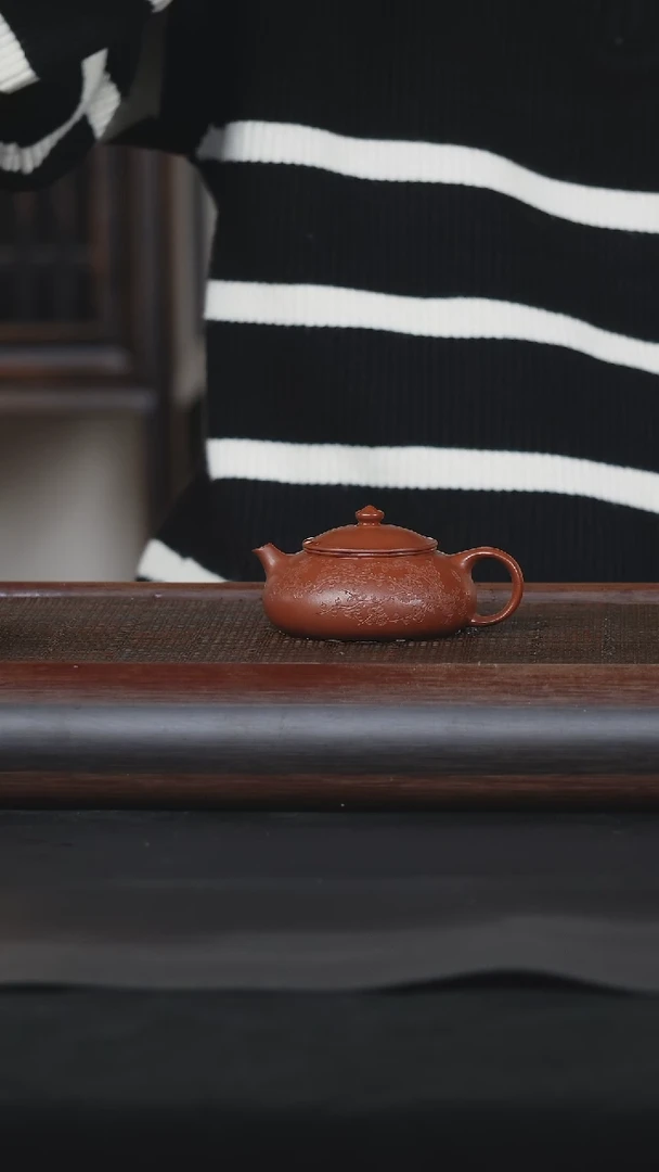 【闪购商品】紫砂茶壶6朱泥寒江110