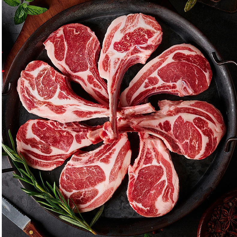 最丝路正宗吐鲁番黑羊现切精分割法式厚切羊排5斤烧烤带料包