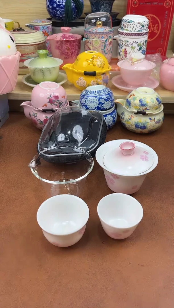 陶陶瓷茶具摆件旅行套组