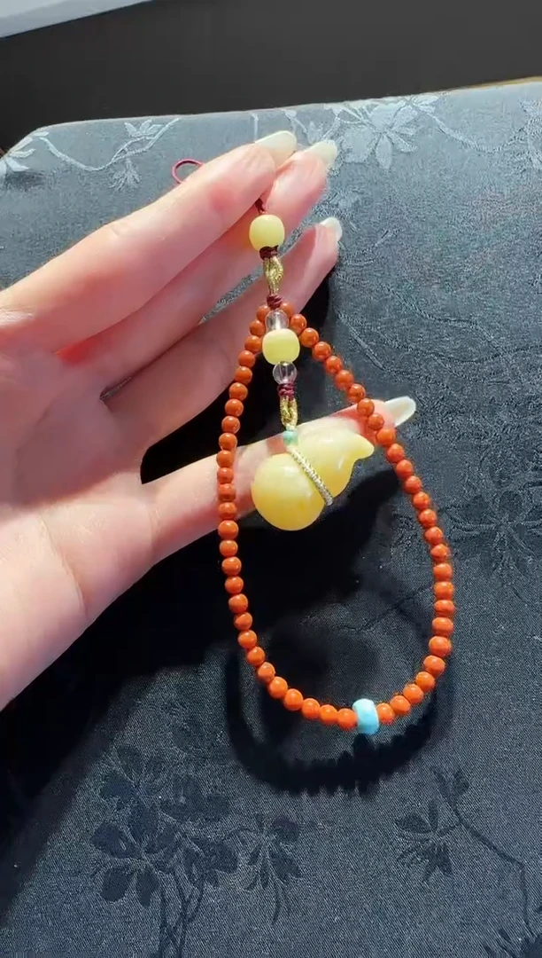 【闪购商品】南红玛瑙手机链未镶嵌南红蜜蜡葫芦手机链