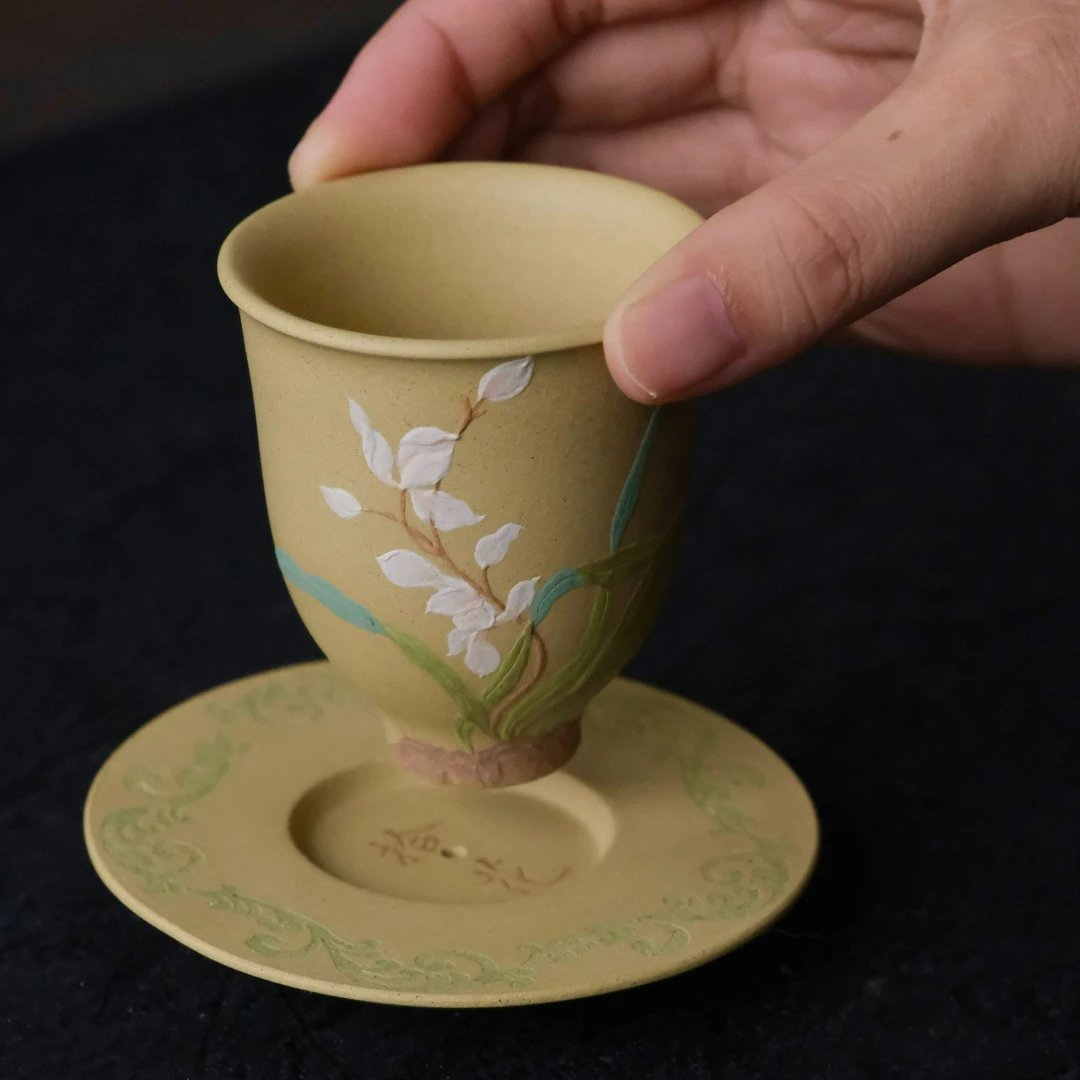 观一茶堂 | 三千集·手绘茶杯段泥闻香兰馨杯50ml主人杯