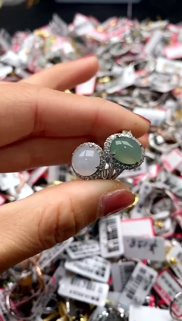 【闪购商品】翡翠戒指银S925镶嵌111111111    3