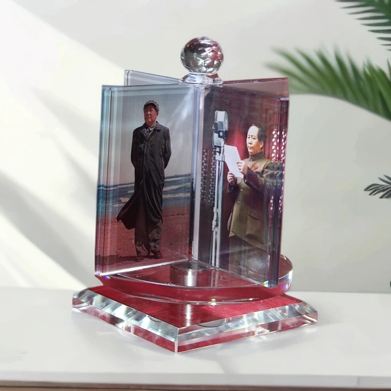 伟人水晶魔方风车照片毛主席相册旋转礼品摆台创意摆件