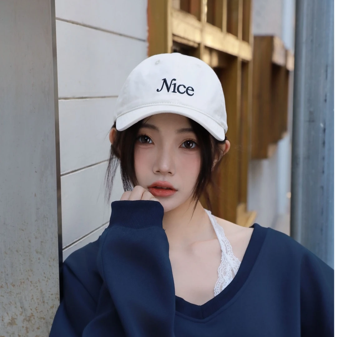 Nice软顶刺绣棒球帽字母女帽子户外时尚韩版鸭舌帽百搭运动
