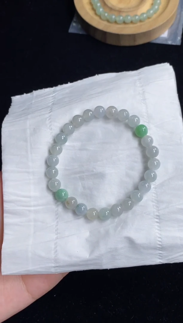 未镶嵌手串翡翠95号链接天然缅甸A货翡翠一物一证
