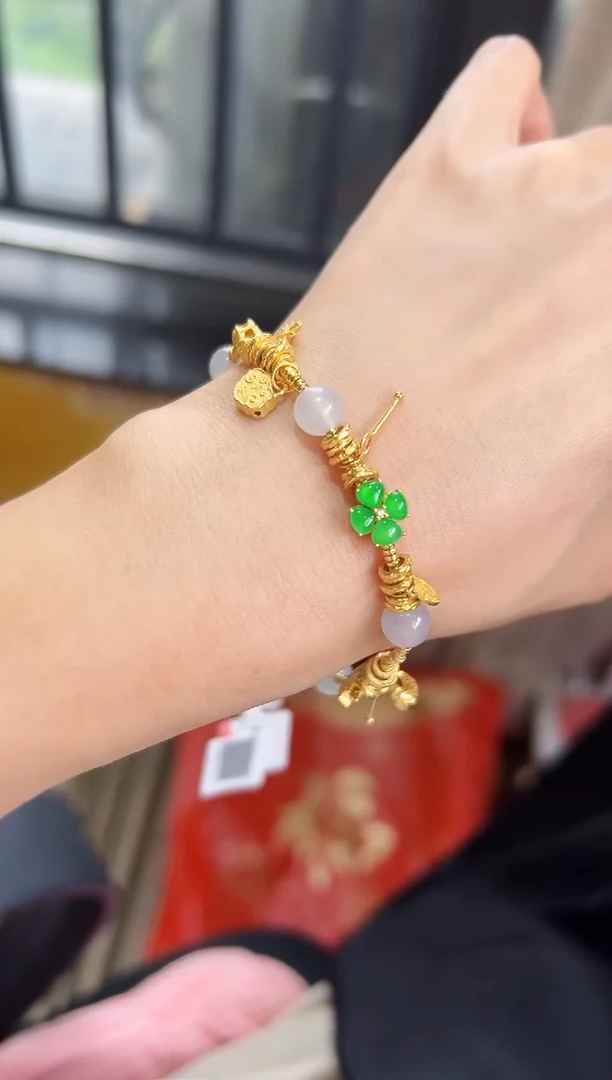 18K金镶嵌手链翡翠DFZ0703-90
