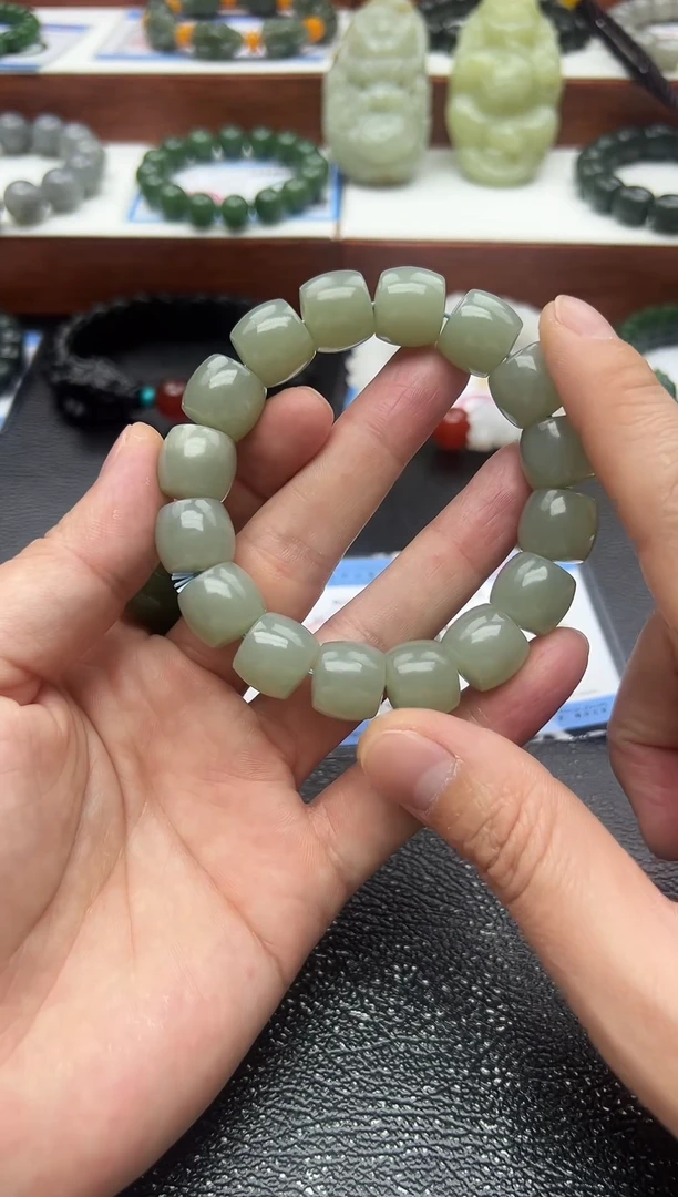 未镶嵌手链和田玉天泰料卡14直切手串