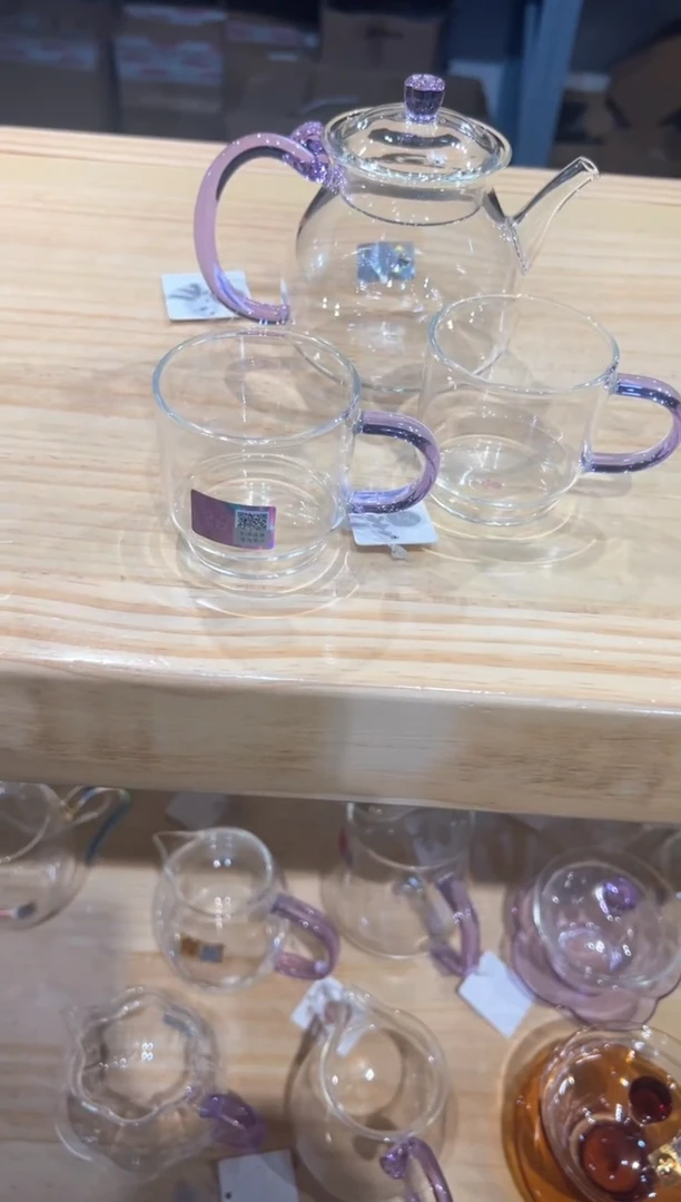 禾器-清莲壶-浅紫色+逸杯浅紫2只+禾器杯垫