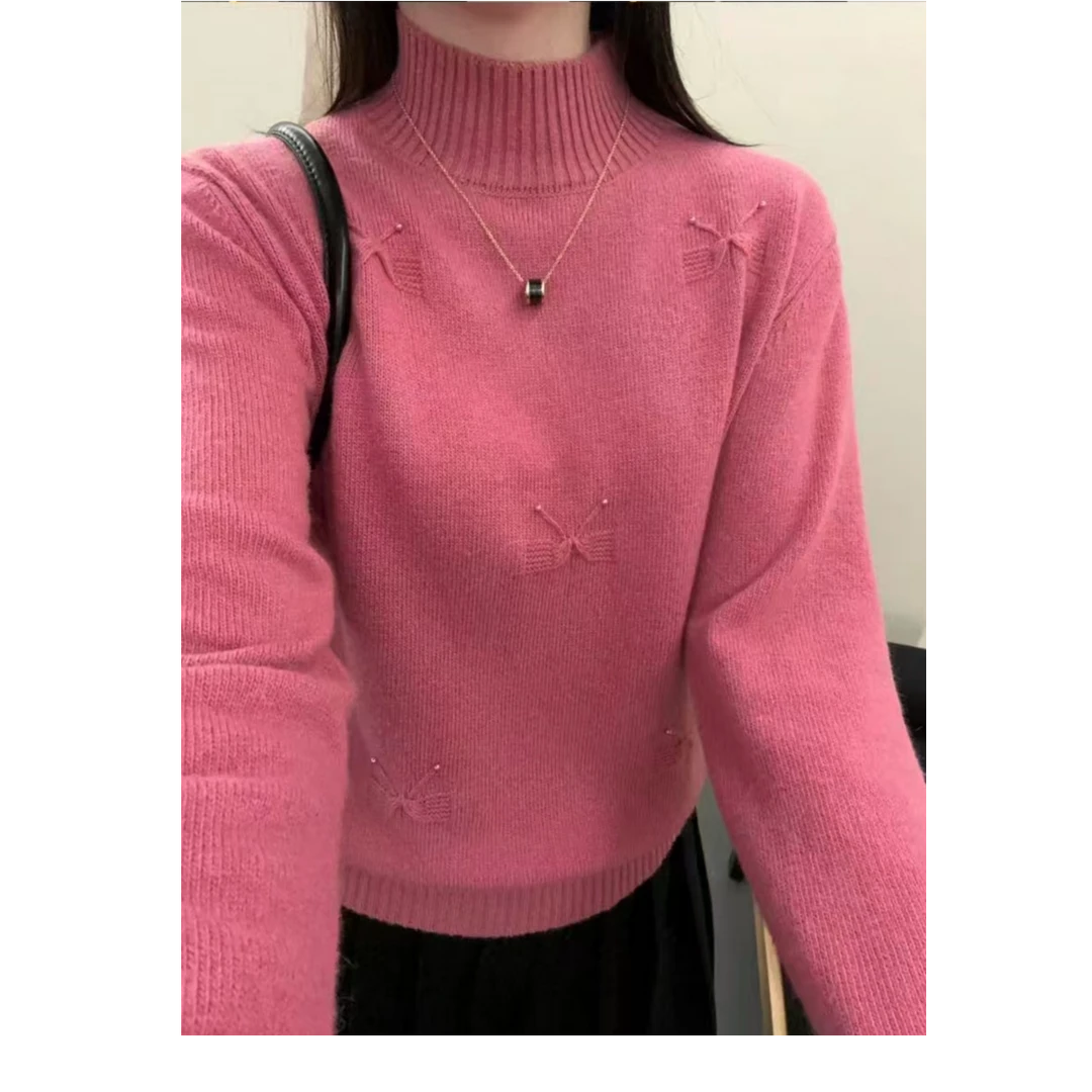 2025冬季新款时尚百搭微宽松蝴蝶款毛衣