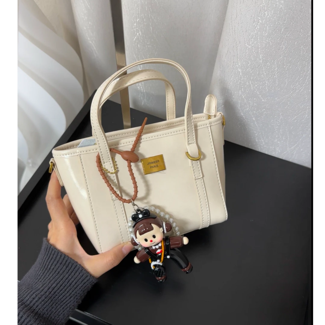 2025早春款时尚百搭油蜡质感精致手提菜篮子单肩斜挎包360