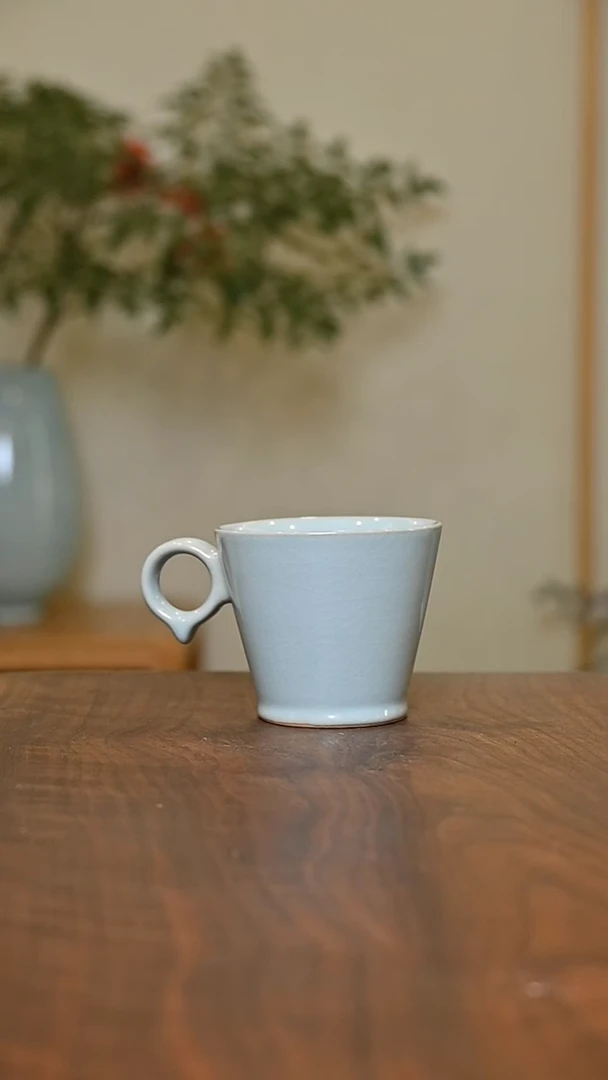 天青釉 咖啡杯 微瑕 无款 120ml