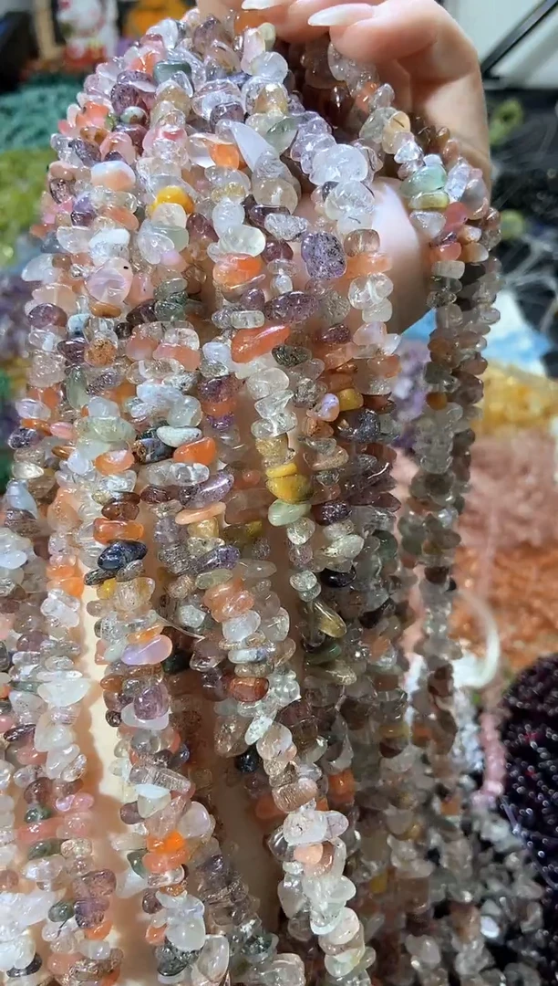 水晶珠宝半成品未镶嵌彩发晶