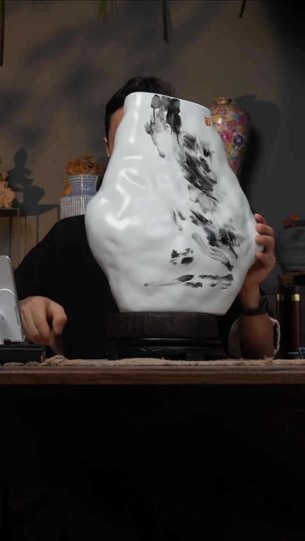 摆件WN问泥景德镇陶瓷花瓶摆件