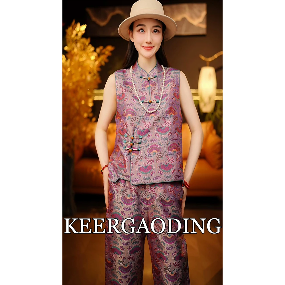 【可儿·高定】非遗蜀锦高端新中式国风设计师款桑蚕丝马甲3-J6415