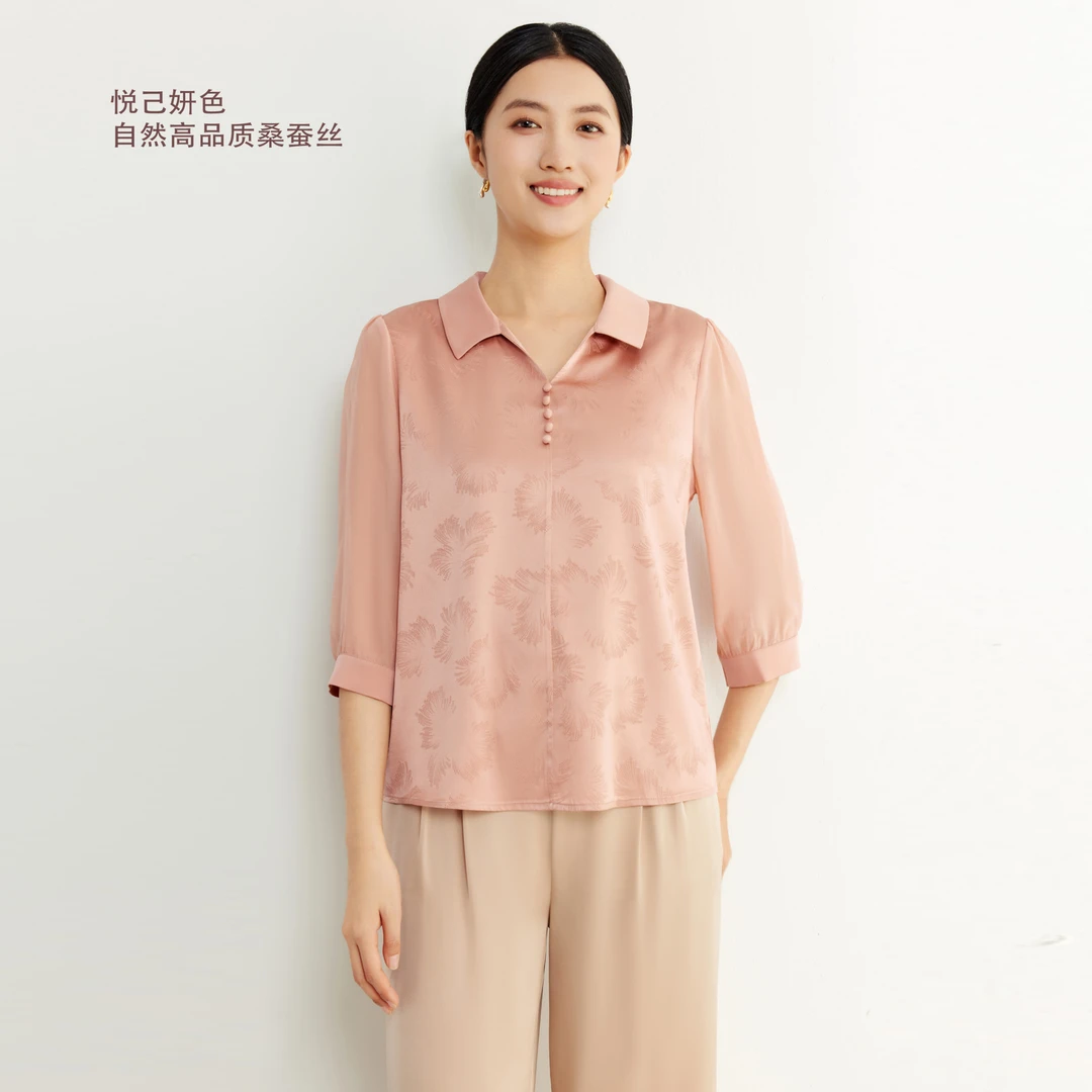 【高定桑蚕丝】新款法式设计桑蚕丝衬衫19姆米重磅真丝轻奢透气5169