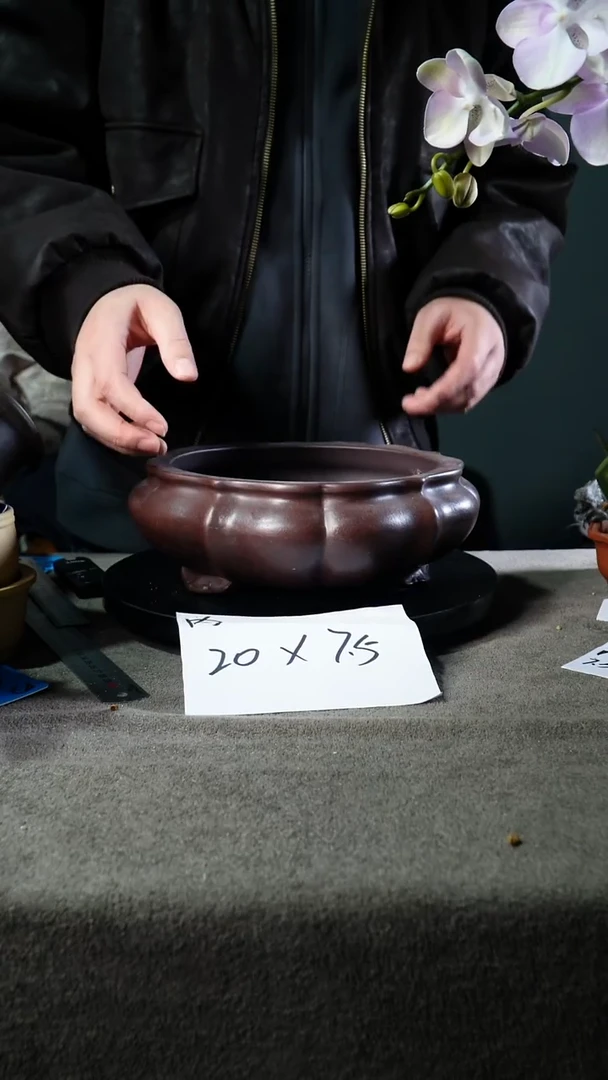 A宜兴紫砂小花盆