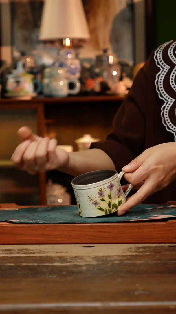 杯子景德镇纯手工釉下彩精品茶具