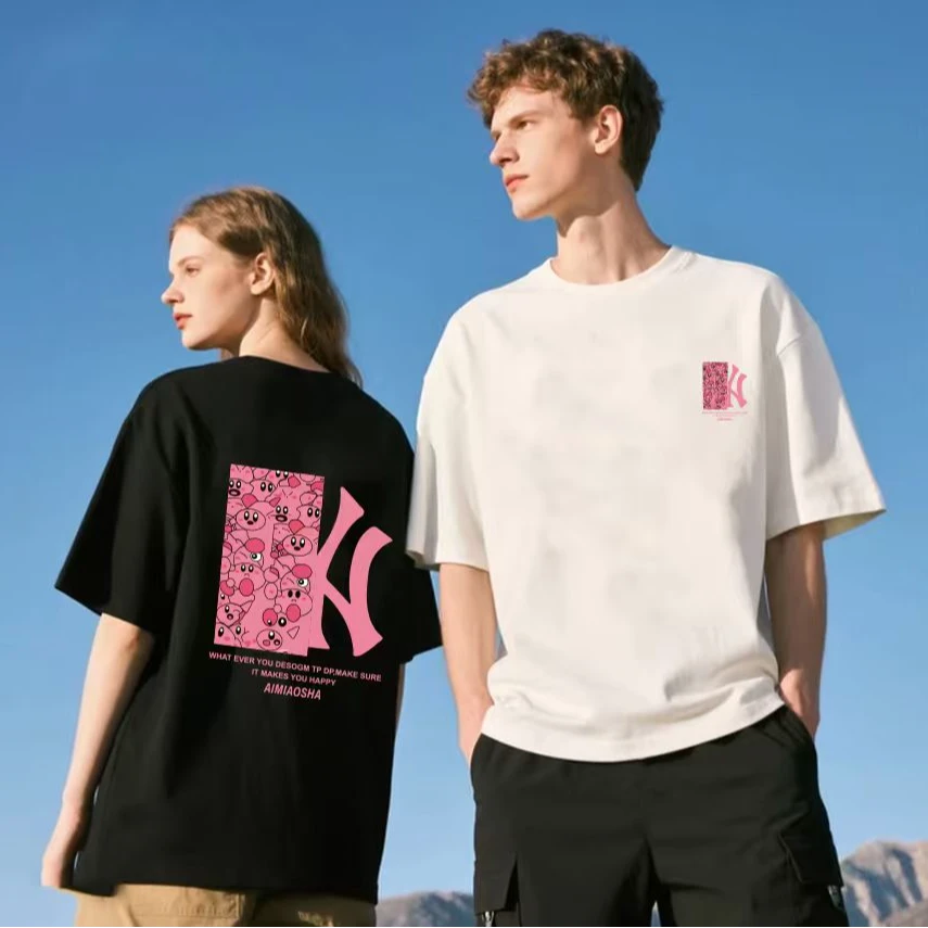 【商场同款】夏季男女同款情侣美式百搭时尚休闲短袖-新星之卡比