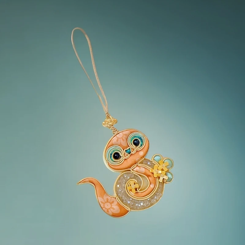 非金属布艺胸针 国风压襟宫廷手工彩色小众素款胸针配饰|大眼萌蛇