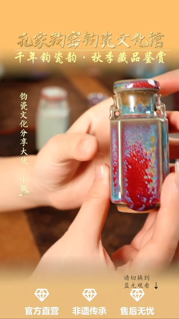 火*子孔家钧窑艺术欣赏-炉均象鼻尊