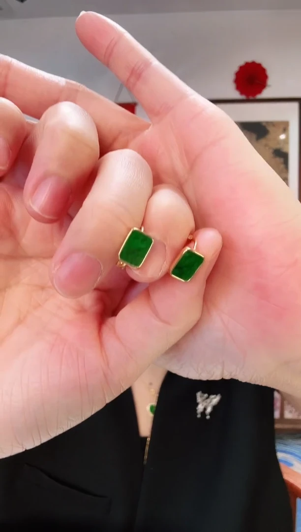 【闪购商品】翡翠耳饰银S925镶嵌耳饰