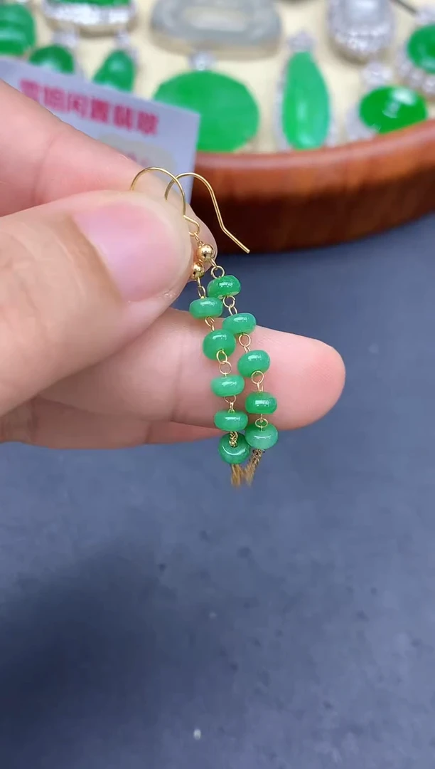 18K金镶嵌翡翠耳饰381-中国好珍宝