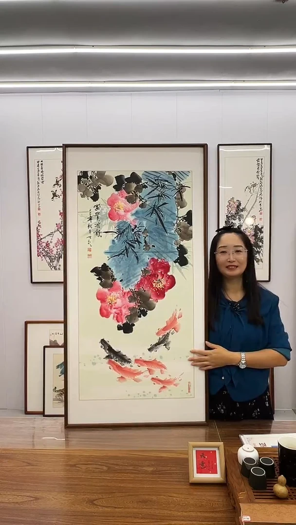 国画阿里丁  120*60  富贵有余