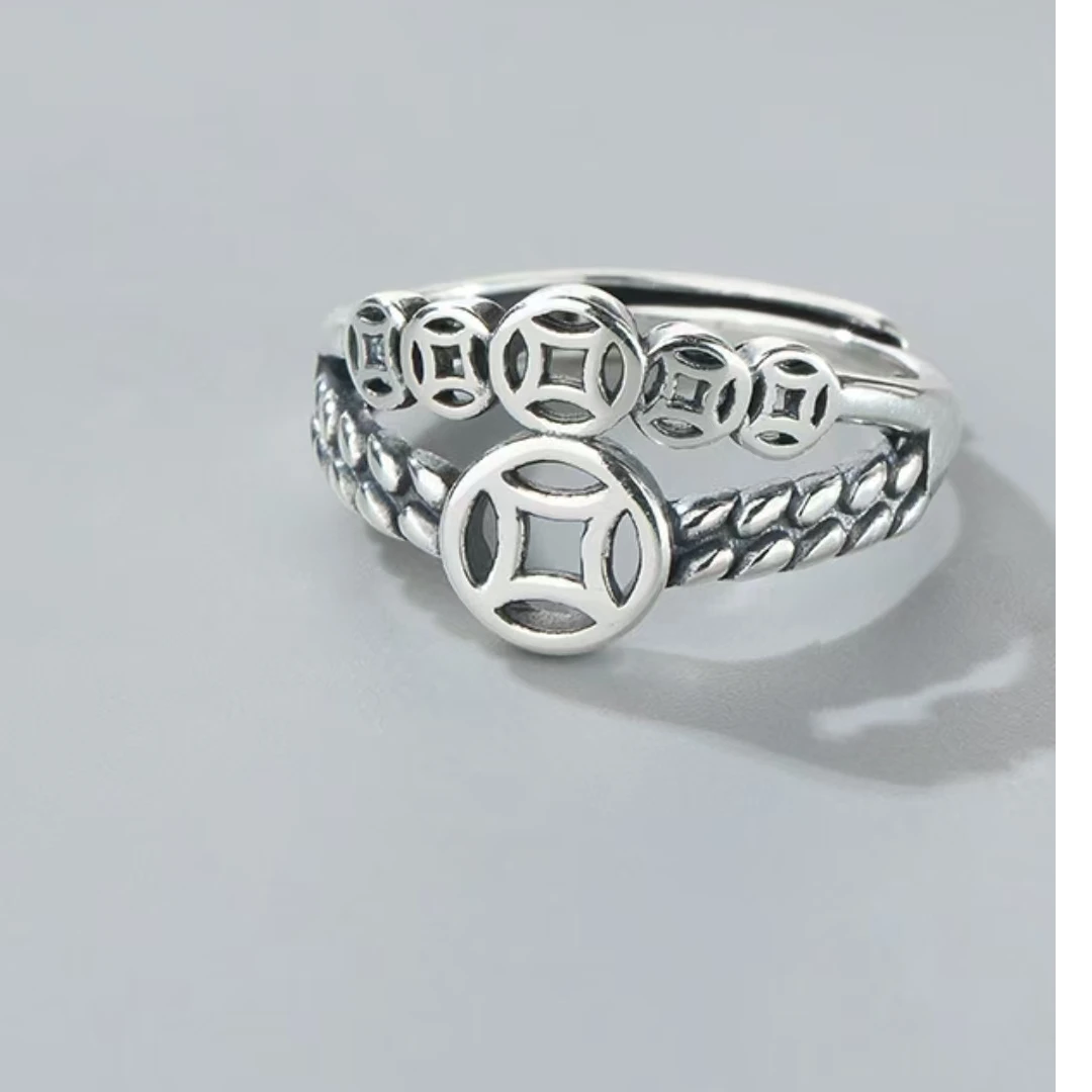 925银戒指 一直有钱戒指