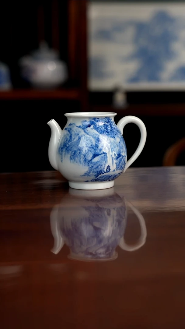 晓月柴窑 山水公道杯