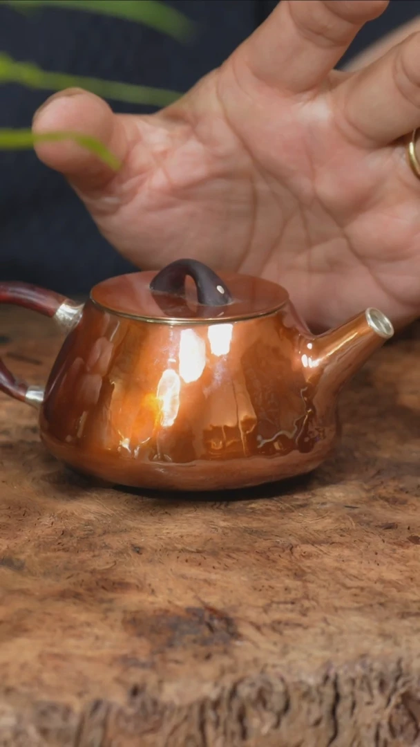 匠心严选 铜包银石瓢小壶