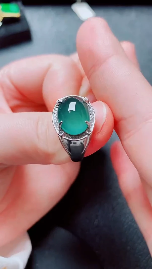 银S925镶嵌戒指翡翠11111