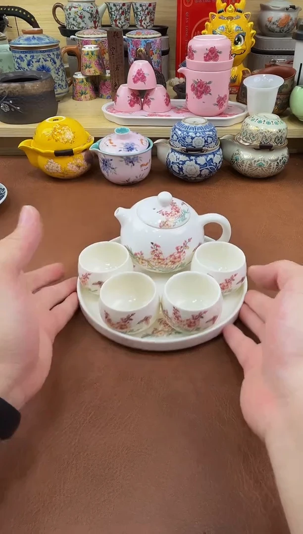 陶瓷茶具摆件旅行套组