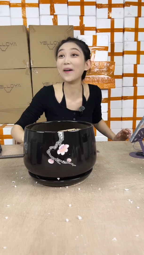 杯型黑色勾花超大号21x17