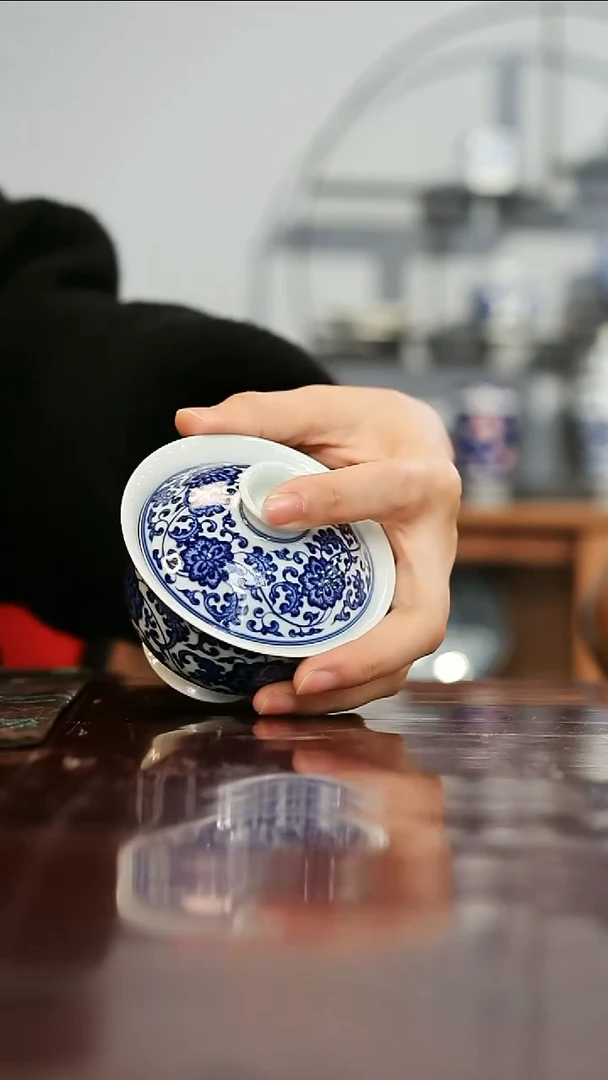 镹曰陶柴窑手工手绘青花