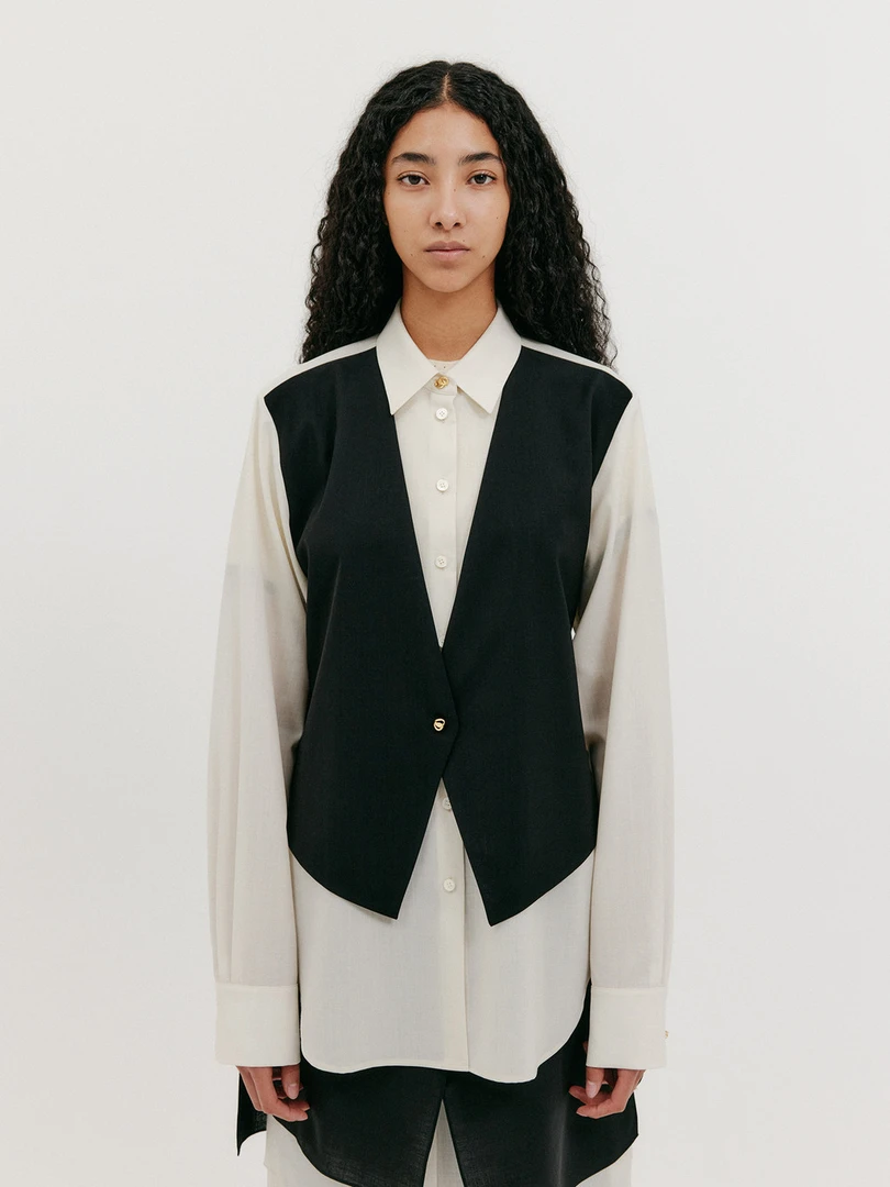 EENK 设计师品牌  25春夏背心分层衬衫