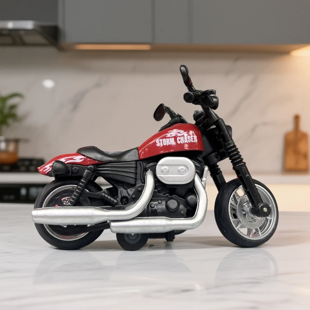 默认微瑕1:16厚实耐摔带灯光音效惯性摩托车模型玩具适合男孩女孩